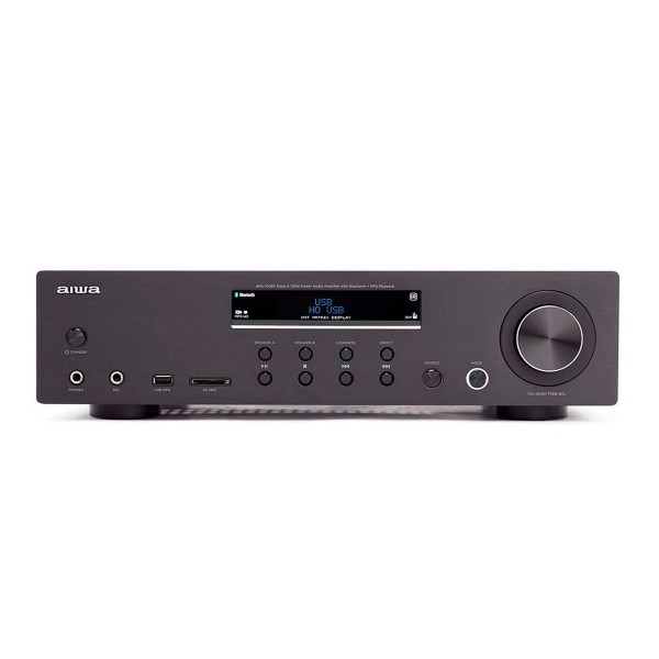 Aiwa amu-120bt/sl negro/amplificador hifi/bluetooth 120w rms